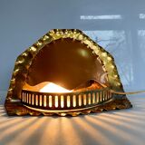 Unique mid century table lamp "fireplace" copper & brass, art deco, vintage light