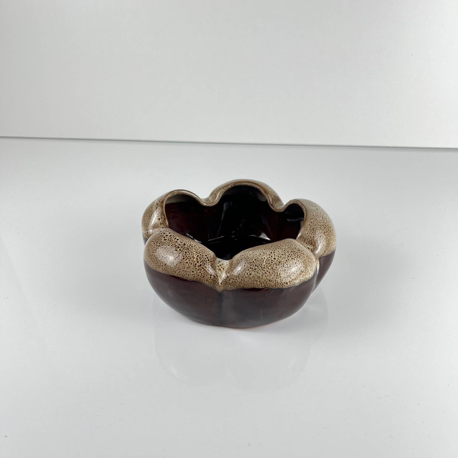 Vintage speckled glazed ceramic trinket dish – 1960/70