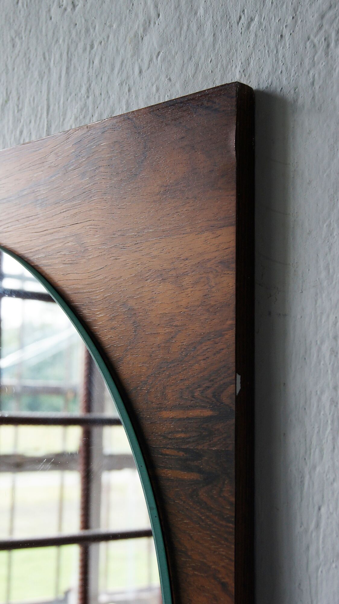 Rosewood veneer wall mirror