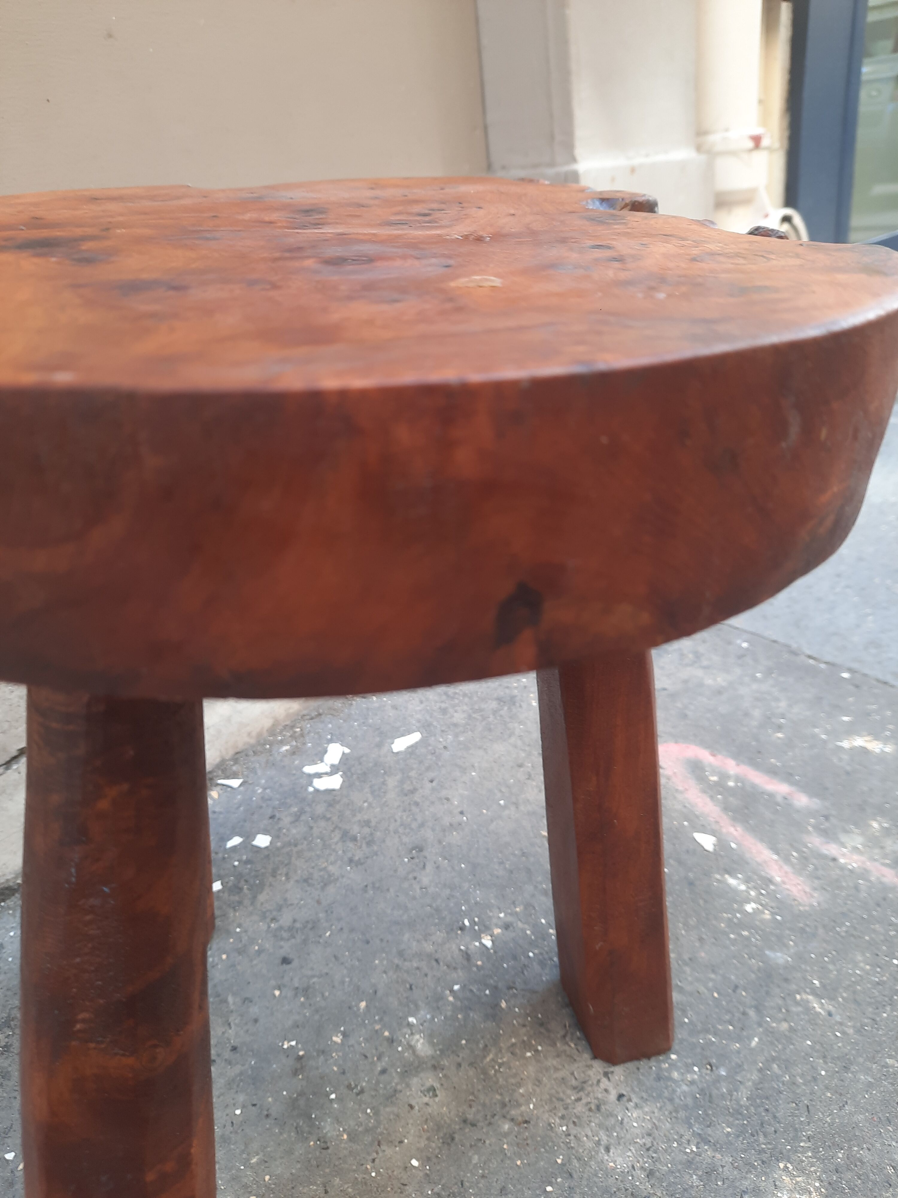 Brutalist style tripod stool