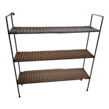 Rattan shelf and metal foot 50s