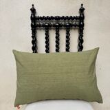 Upcycled cushion "les p'tits oiseaux" - 40x60 cm- linen & canvas
