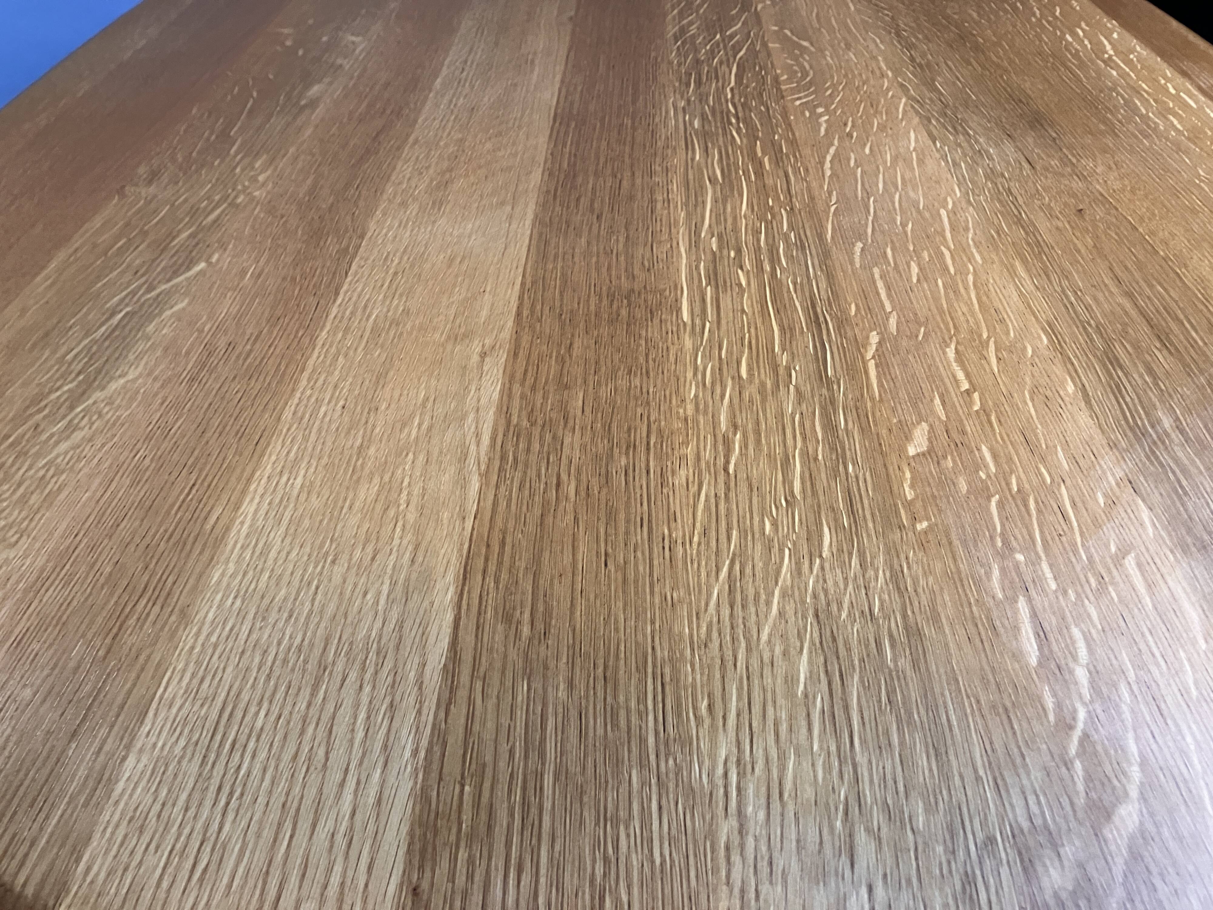 Vintage Dining Table Oval Chrome Solid Oak