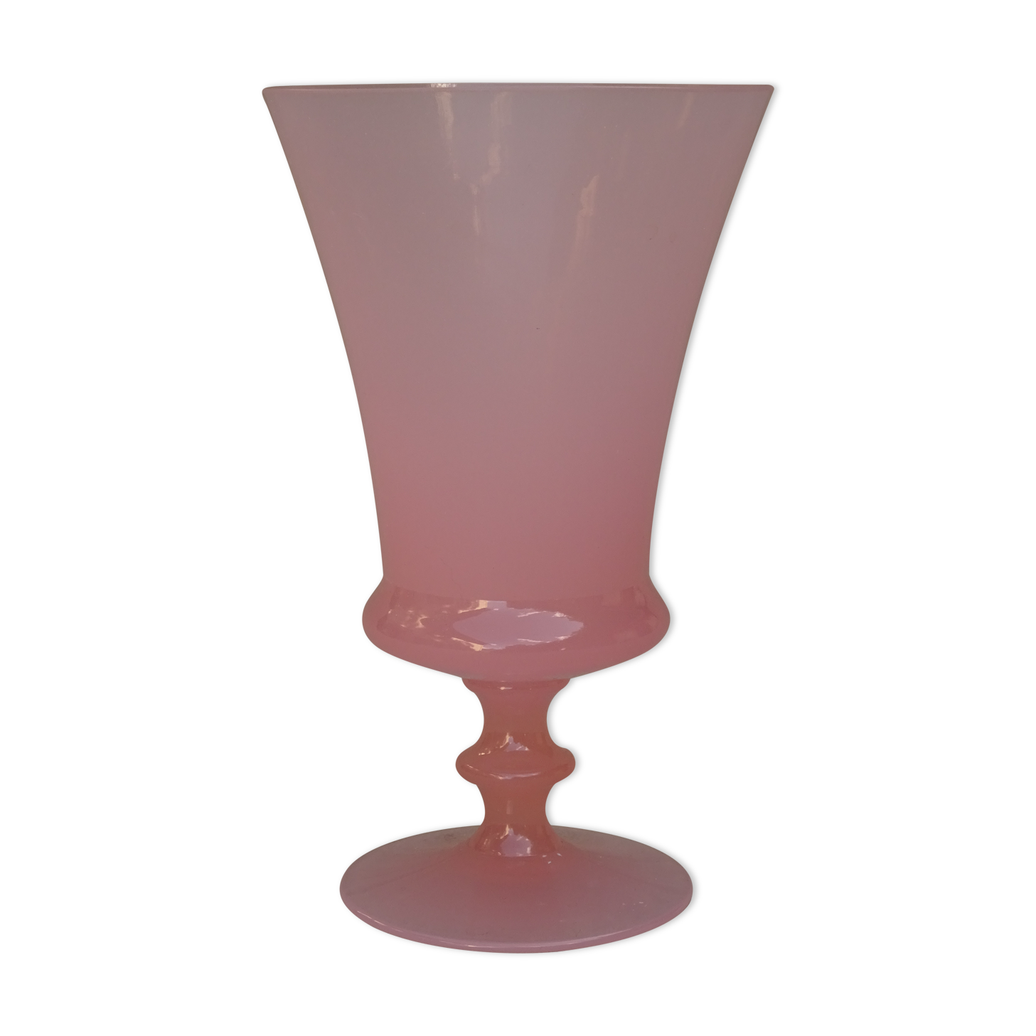 Vase vintage en opaline rose ht 16,8 cm   ref 2019/17