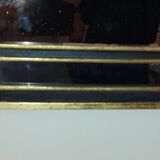 70s rectangular mirror in gilded wood