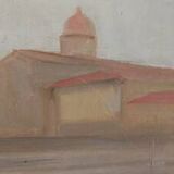 Oil painting on panel Florence View from San Frediano to Cestello early 1900