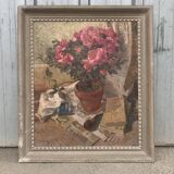 Old still life signed Georges Schirmann 1947