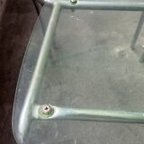 set of 4 designer chrome and plexiglass chairs, 80s