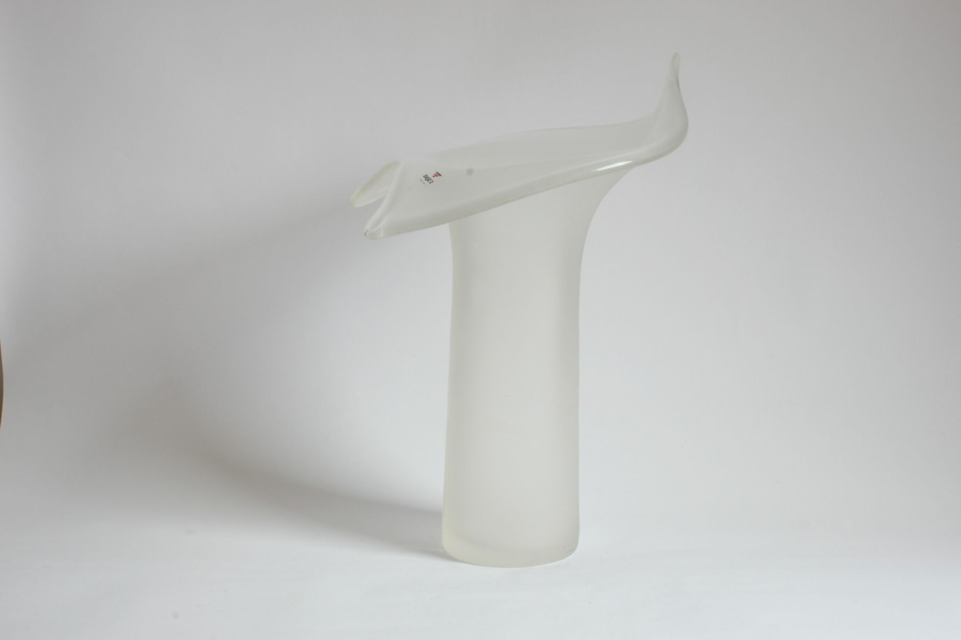 Orchid vase in milky Murano glass by Base2, Italy 1970