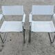 Pair of Bauhaus S34 chairs by Mart Stam in leather and steel.