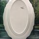 Oval ivory dish with gadroons, signed Sarreguemines France.