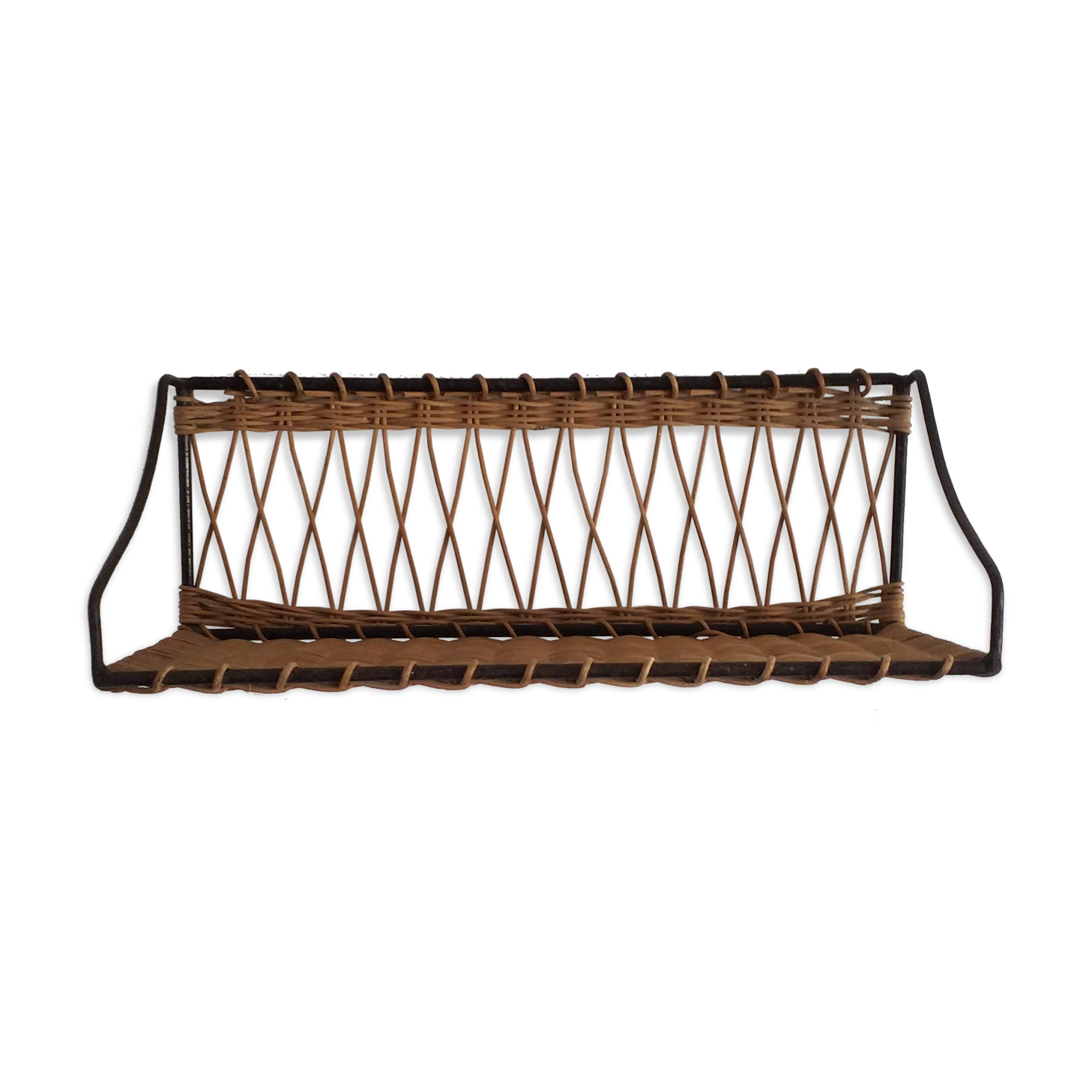 Rattan wall shelf