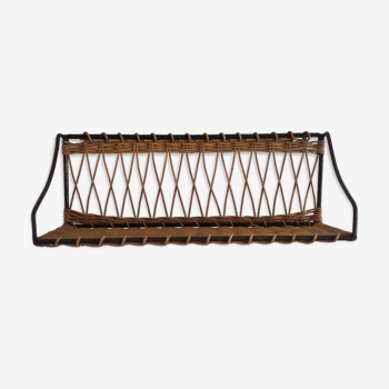 Rattan wall shelf