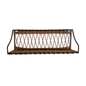 Rattan wall shelf