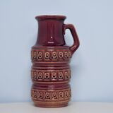 vintage brown West Germany Scheurich can vase