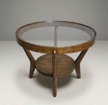 Round coffee table Karel Koželka & Antonín Kropáček 1940s Czechoslovakia
