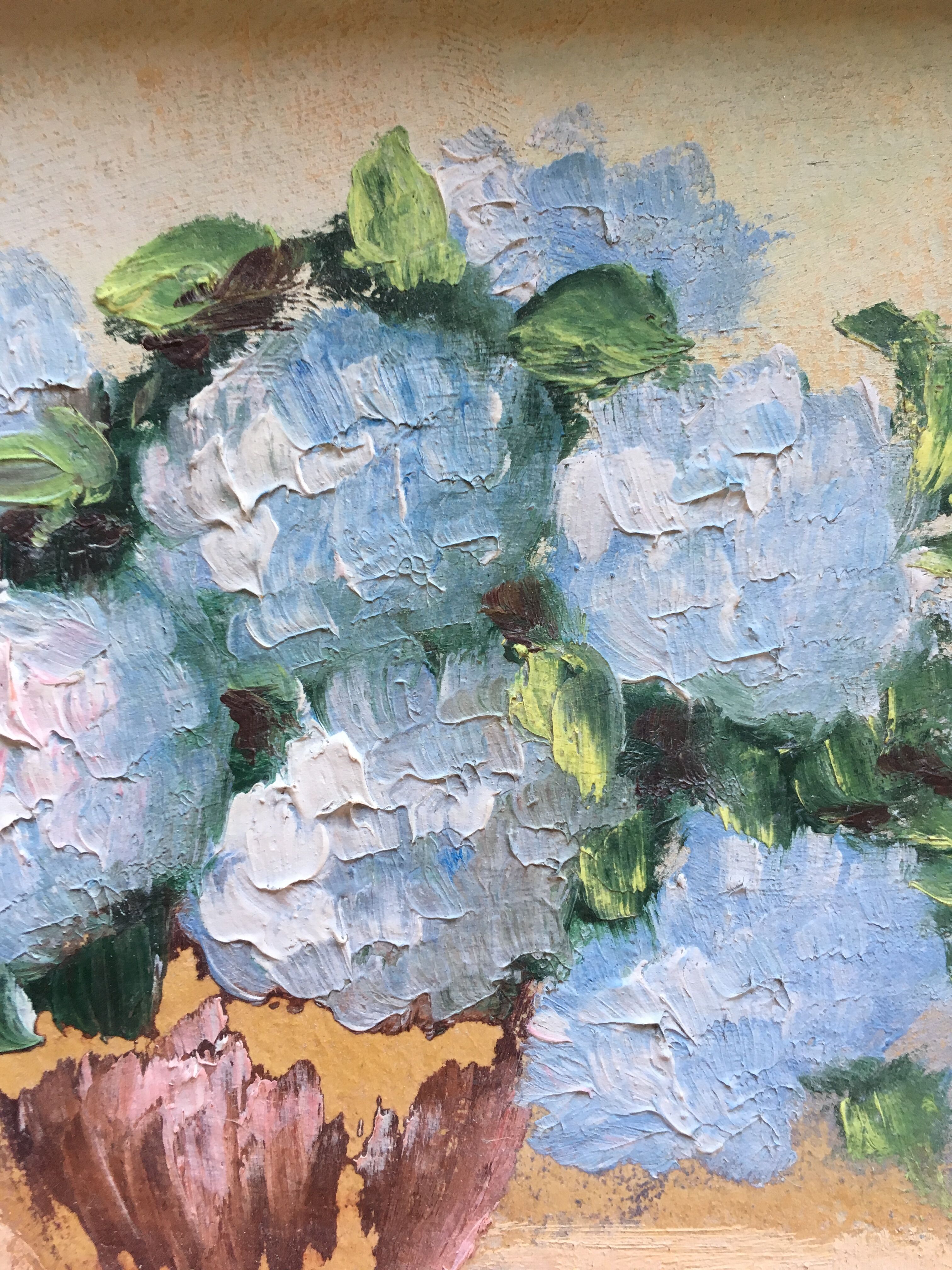 Set of 2 paintings bouquets of flowers with golden frame (signed Morgan)