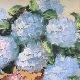 Set of 2 paintings bouquets of flowers with golden frame (signed Morgan)