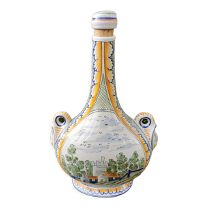 Bouteille gourde faïence geo martel