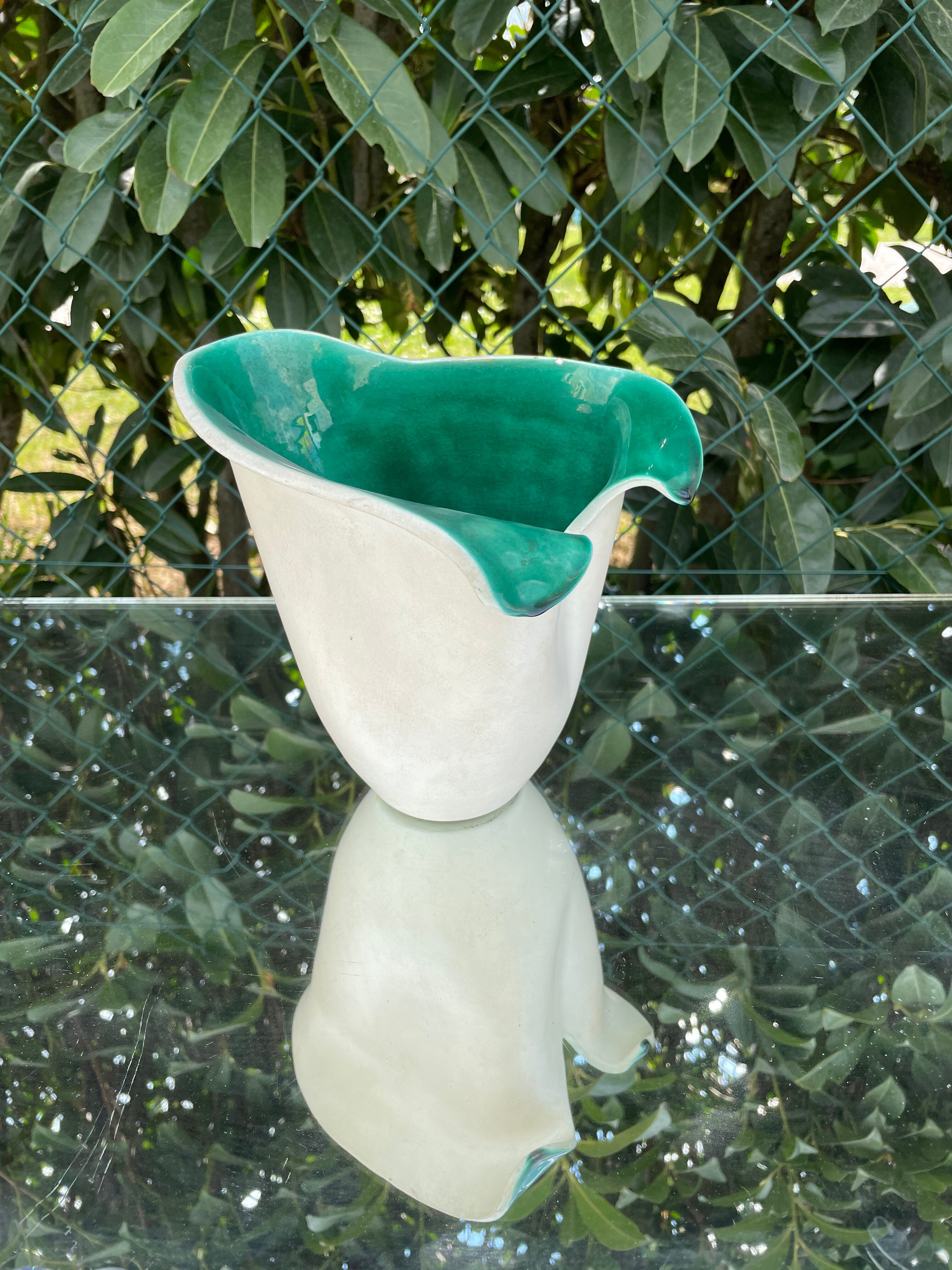 Elchinger white and green vase