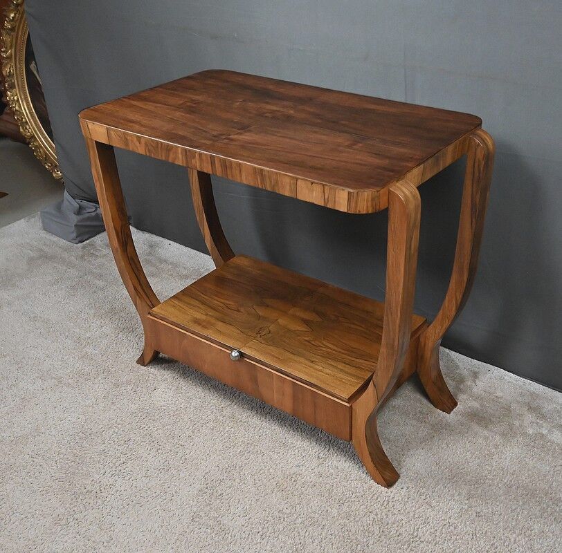 Console en placage de noyer, style art déco – XXe