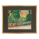 Rudolf möller 1881-1967. the houses, 1930. gouache. sbd. 30x40. frame