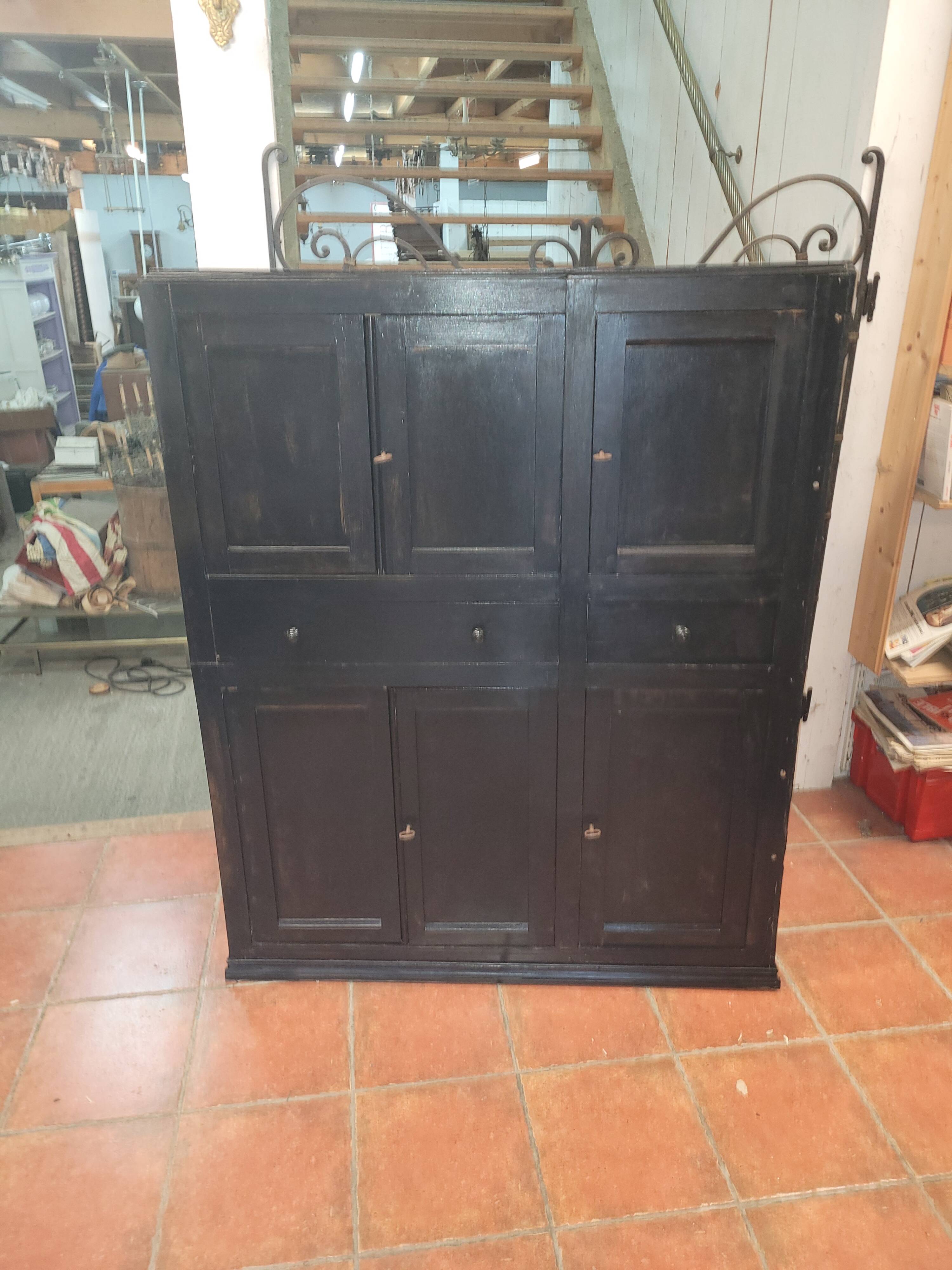 Black patinated high sideboard