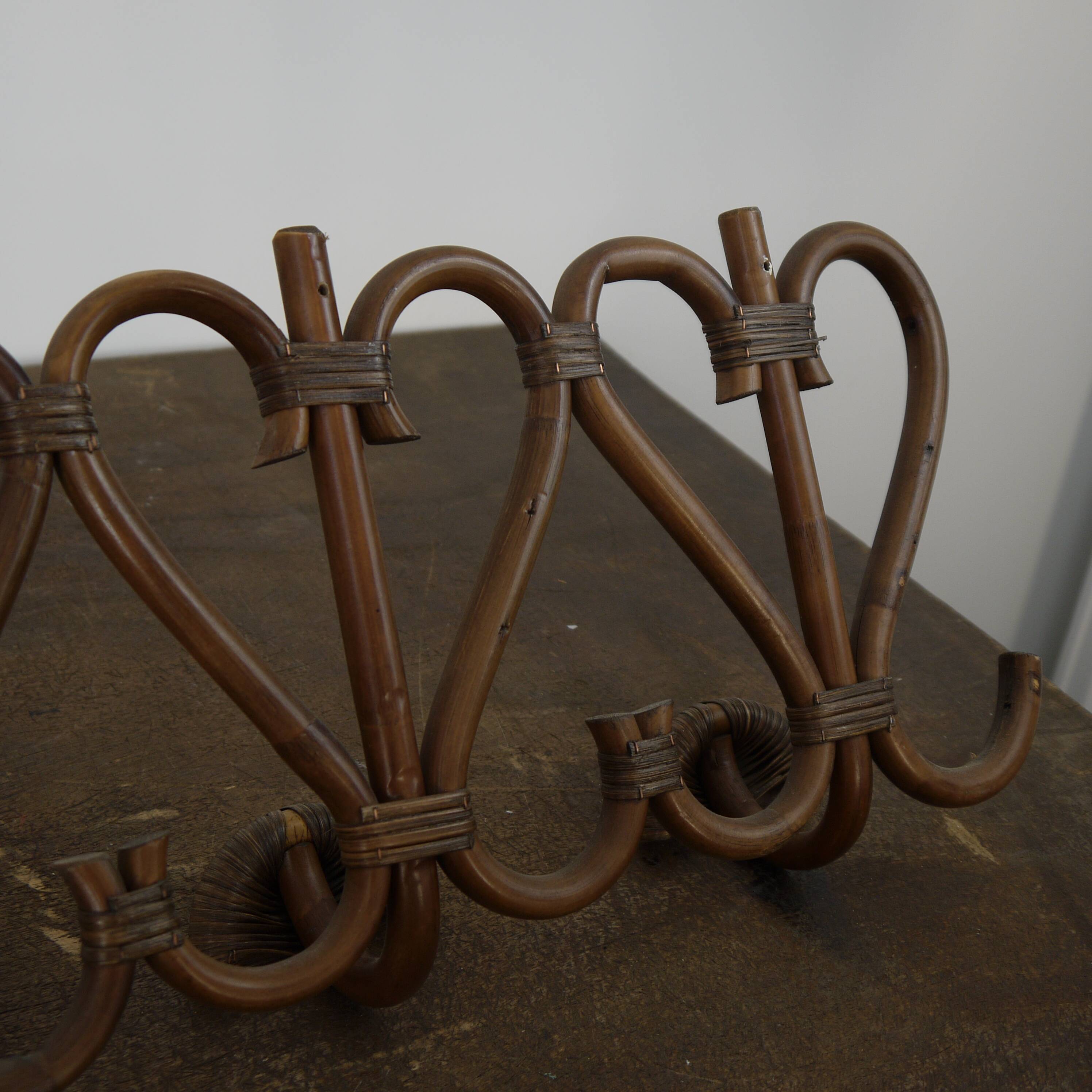 Rattan coat hanger