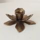 Vintage flower candlestick in solid gold brass