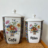 Duo of vintage spice jars