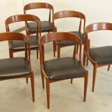 Set of 6 chairs Johannes Andersen voor Uldum stoelen -