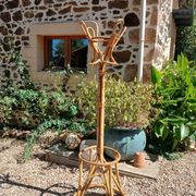 Vintage coat rack in bamboo and rattan