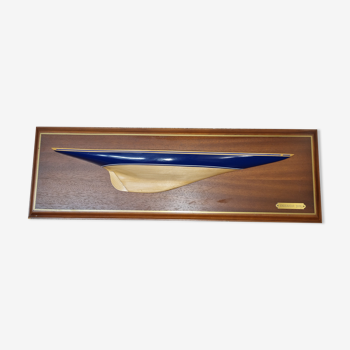 Cadre mural maquette de bateau, demi-coque Endeavour 1934