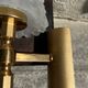 Old pair of wall sconces by Maison Lunel in brass and glass.