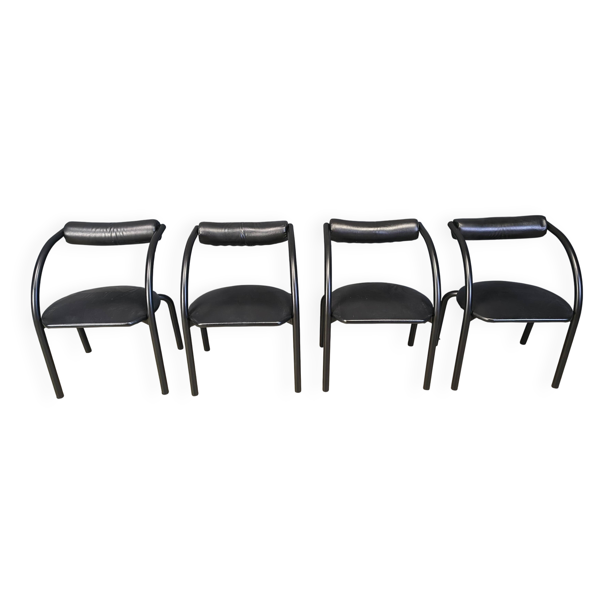 Postmodern dining chairs, 1980s, set of 4