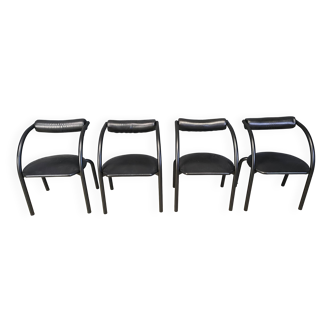 Postmodern dining chairs, 1980s, set of 4