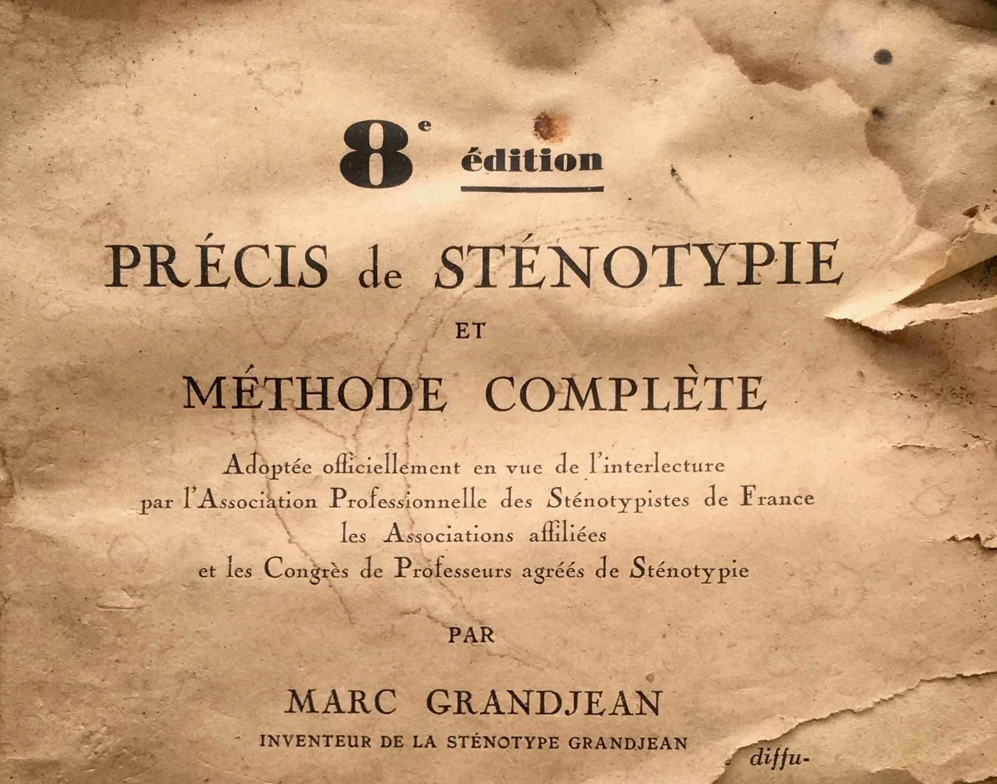 Stenograph Machine Grandjean Stenotype 1940s