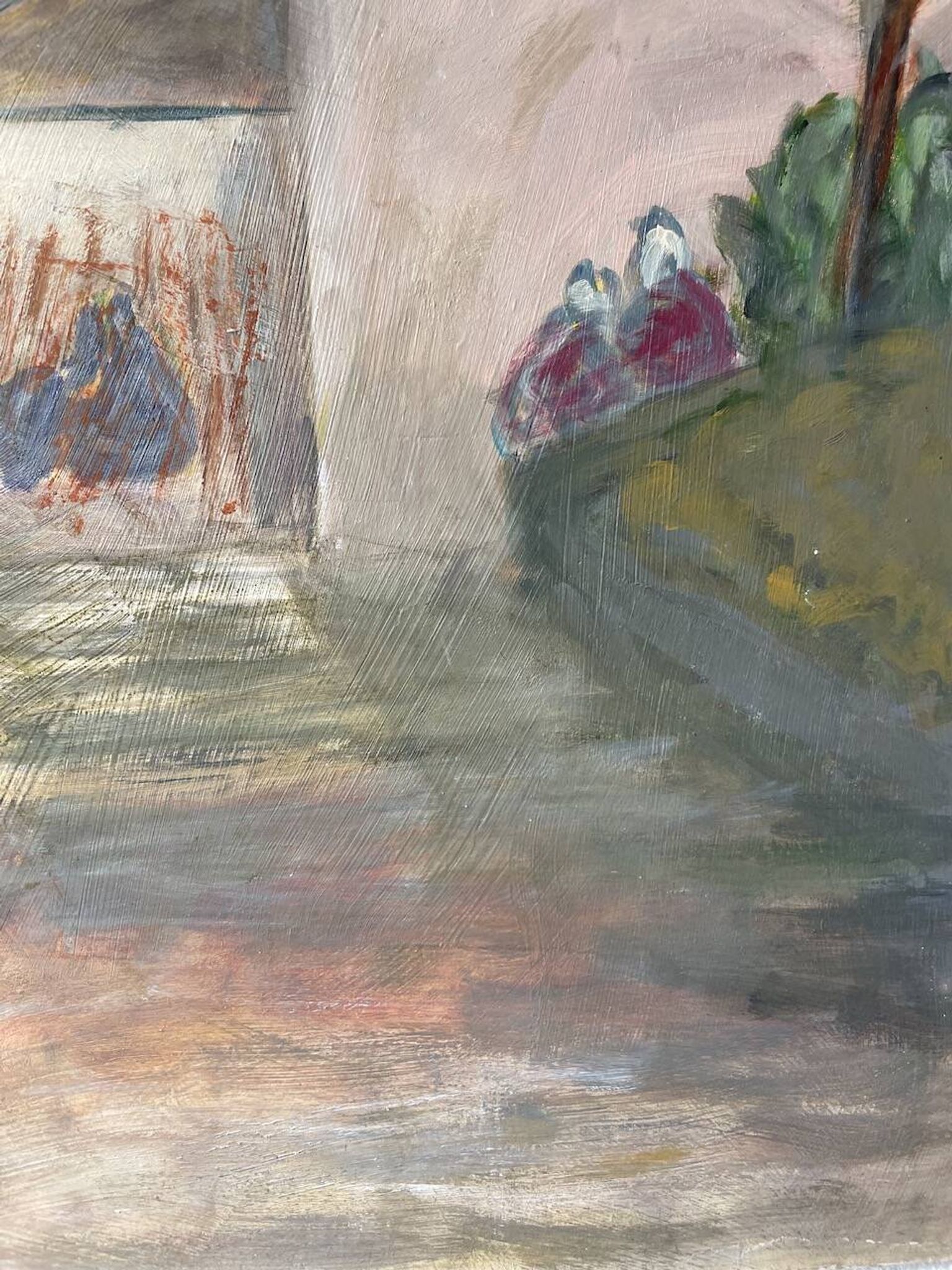 Huile sur panneau paysage