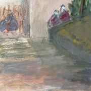 Huile sur panneau paysage