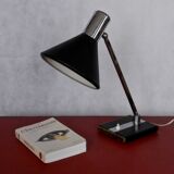 Vintage desk lamp wood metal and chrome 50s