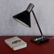 Vintage desk lamp wood metal and chrome 50s