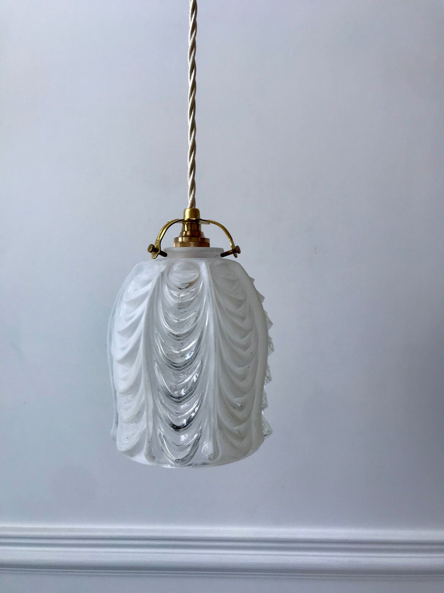 Art Deco frosted glass pendant lamp 30s