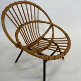 Vintage Rattan children's chair Rohe Noordwolde 1960s Design
