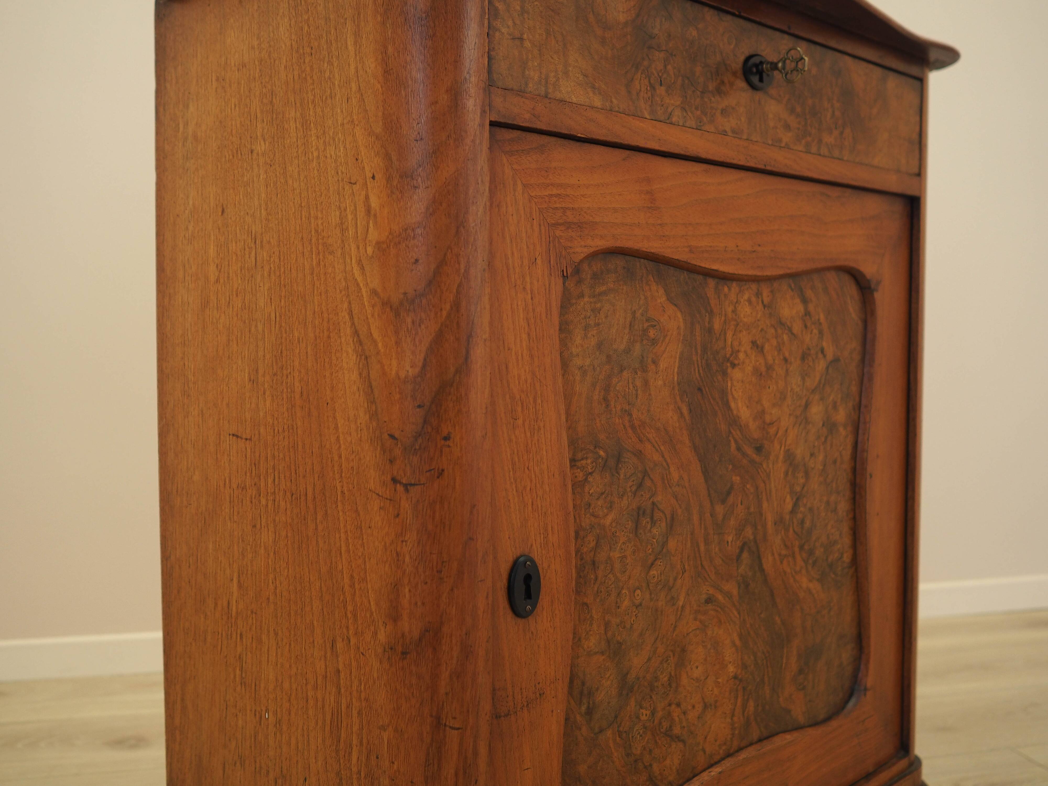 Burr wood cabinet, solid wood, Danish design, 1960s