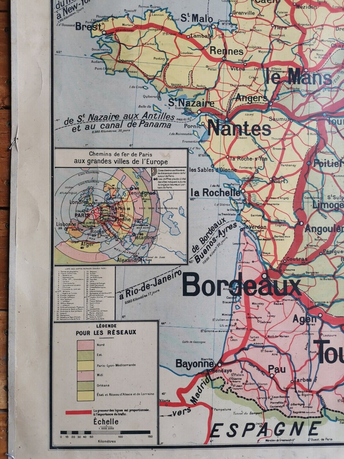 School map France Railways 1960