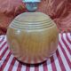 Vintage : pied de lampe boule en bois tourné made in italie i.m.t