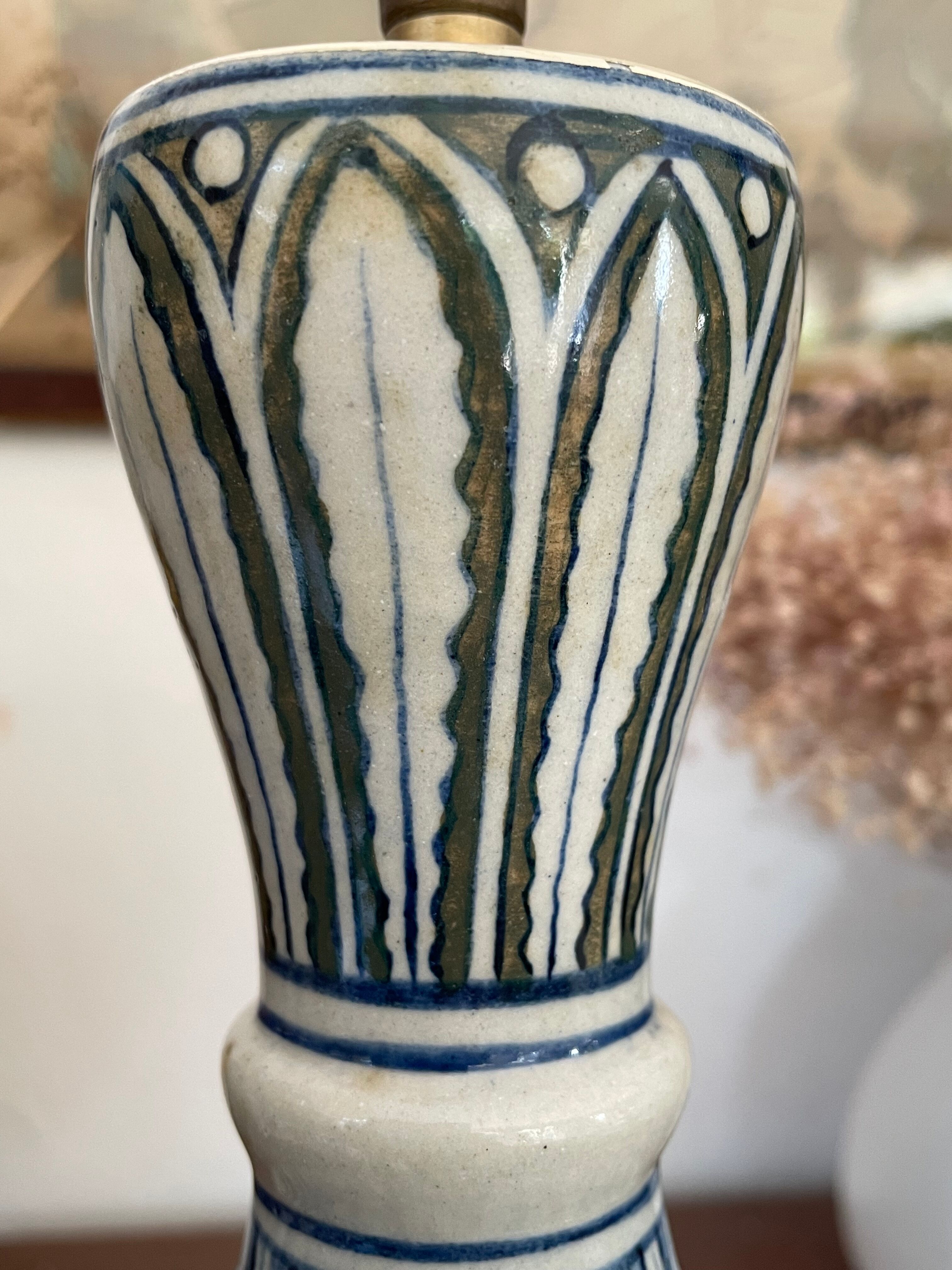 Old Hand-painted ceramic lamp