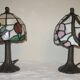 Pair of Tiffany Style Bedside Lamps 1990s Art Nouveau