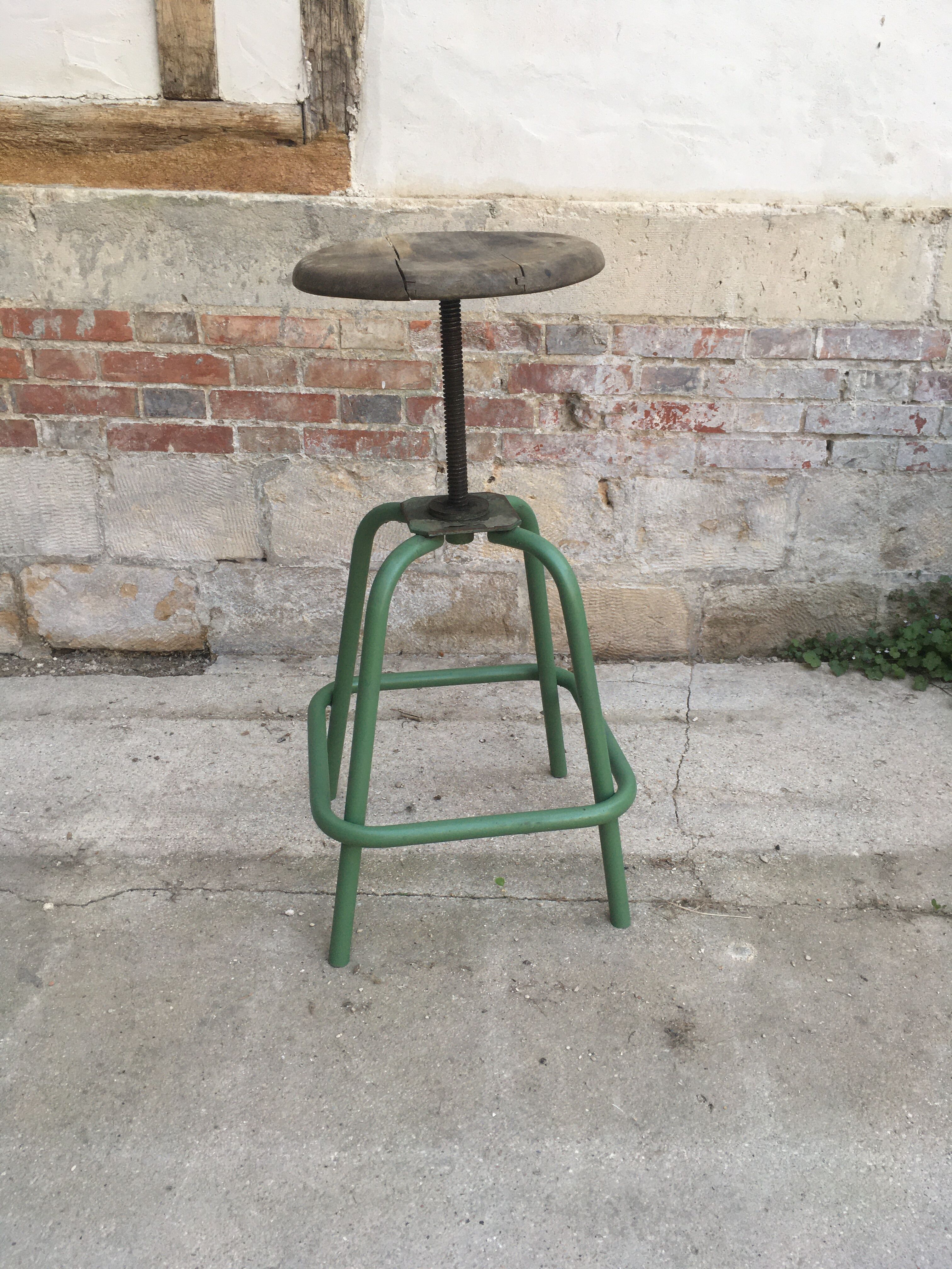 Industrial stool with wood metal screws