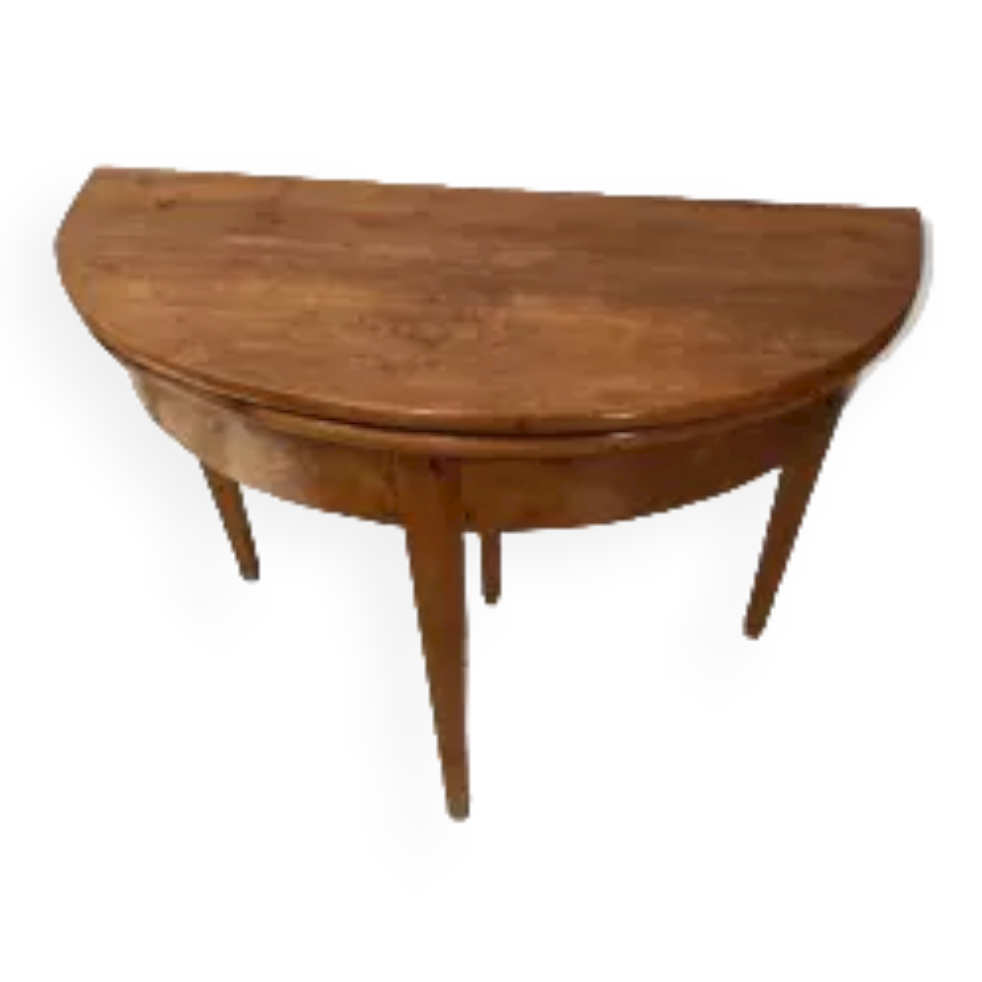 Half moon table with cherry and walnut